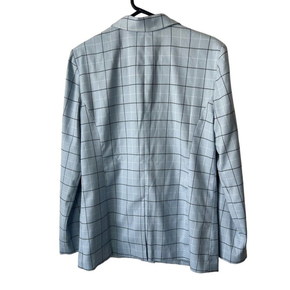 Bcbgeneration Basic Blazer In Blue Plaid Size Lar… - image 3